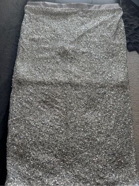 H&M Silver Sequin Pencil Skirt